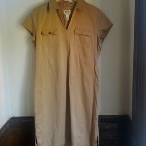 TALBOTS Cotton Khaki Shirtdress sz 10